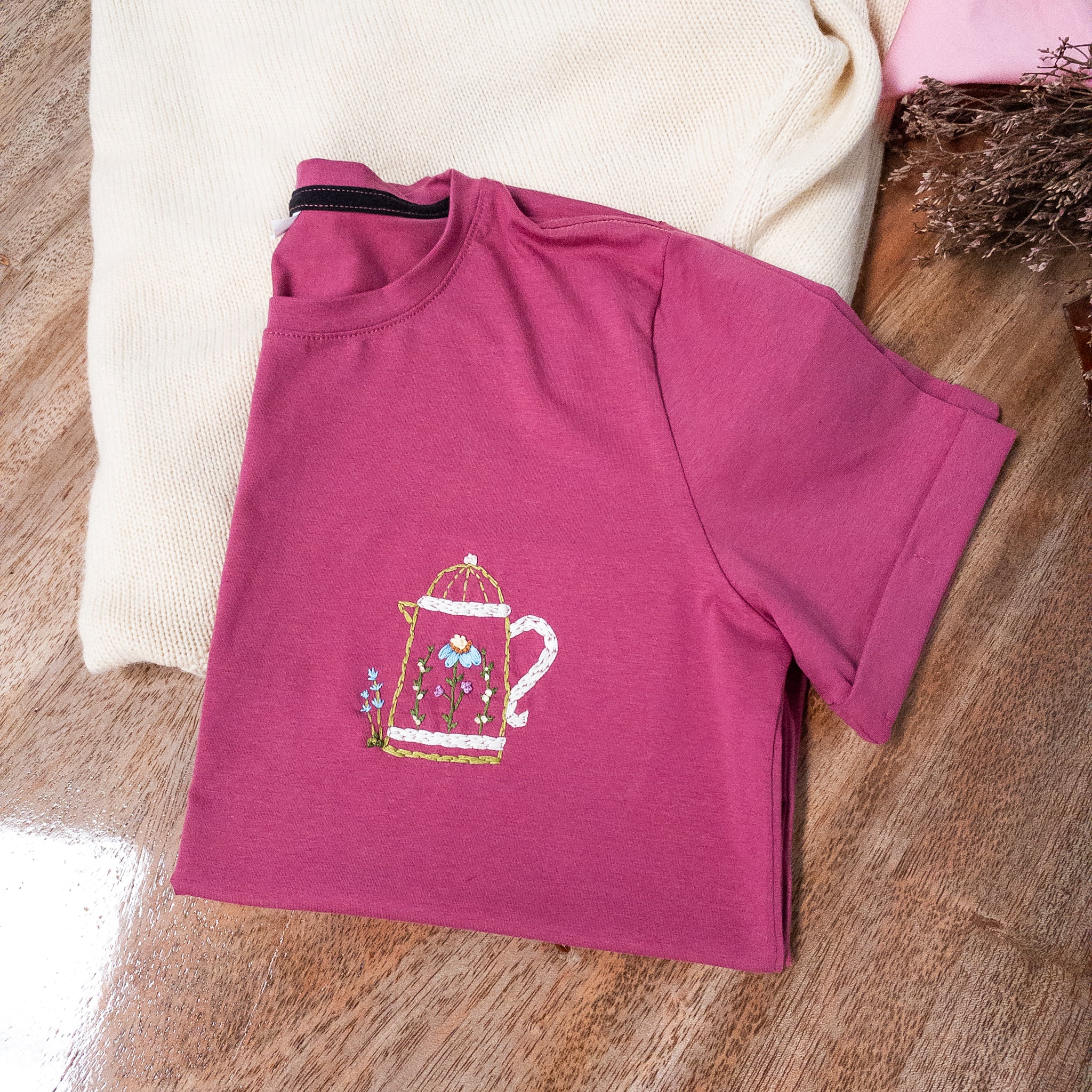 Camiseta café en Flor