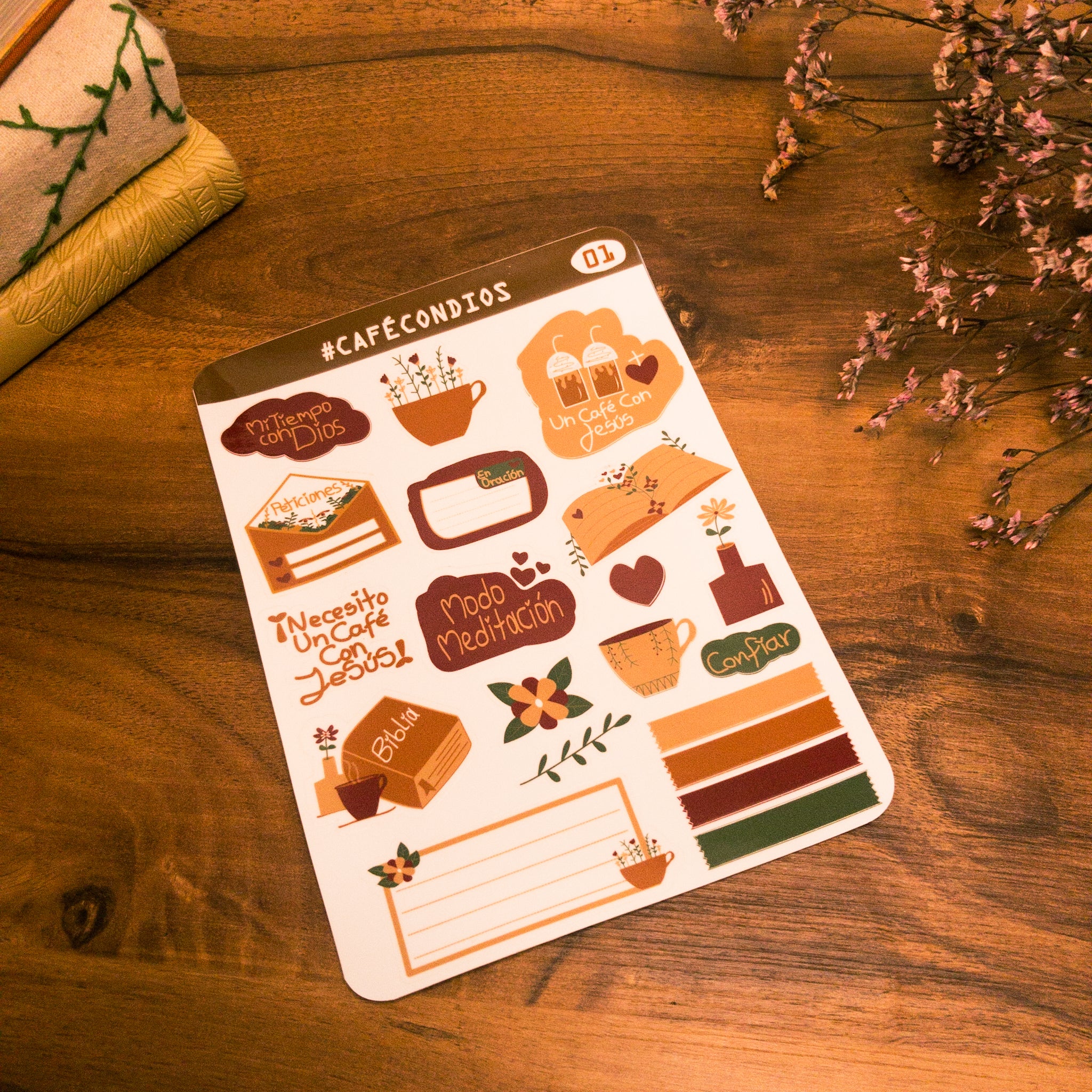 Pack Stickers Cafe con Dios ☕️🙏🏻